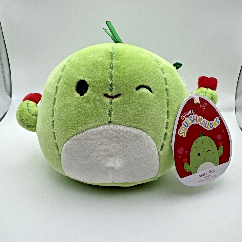 Squishmallows Marcellus Cactus‎ Valentines 4.5" Plush w/Tag NEW NWT Kellytoy